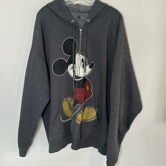 Disney Other - Disney Parks Mickey Gray Zip Up Graphic Hoodie
